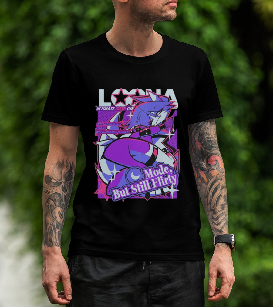Loona Ultimate Goth Girl Mode But Still Flirty Helluva Boss A Bittersweet Heart With Rebel Edge T-Shirt
