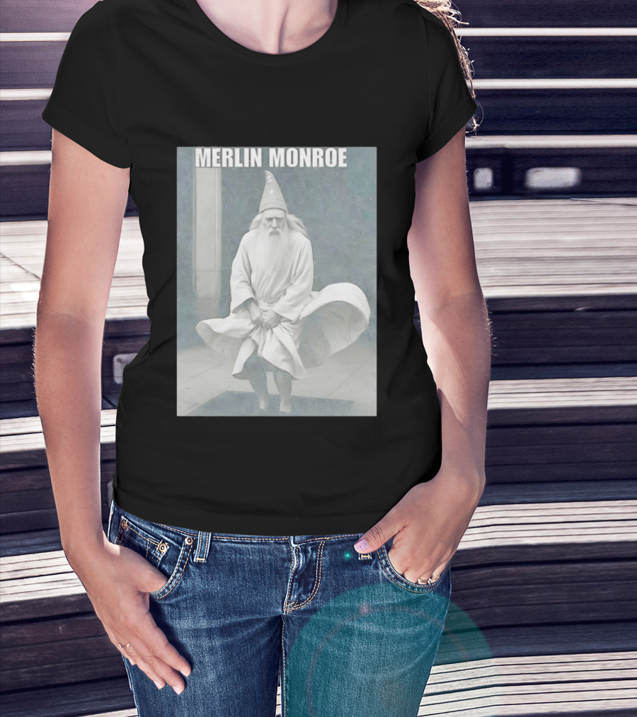 Merlin Monroe Gandalf Parody Seven Year Itch Wizard Wizardry T-Shirt