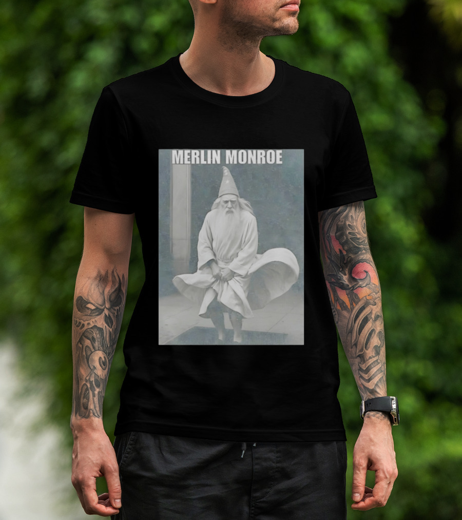 Merlin Monroe Gandalf Parody Seven Year Itch Wizard Wizardry T-Shirt
