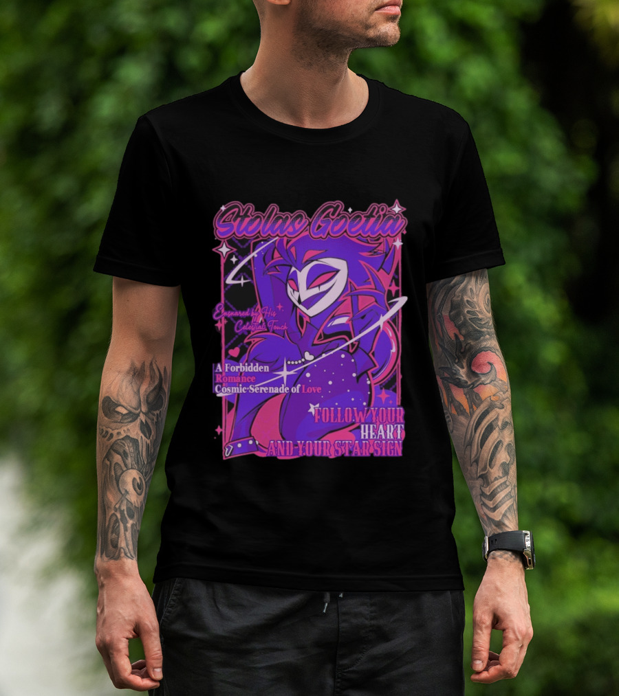 Stolas Goetia Cosmic Serenade A Forbidden Romance Follow Your Heart Star Sign T-Shirt