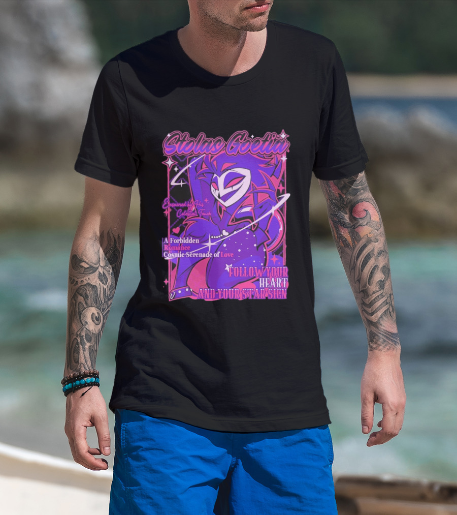 Stolas Goetia Cosmic Serenade A Forbidden Romance Follow Your Heart Star Sign T-Shirt