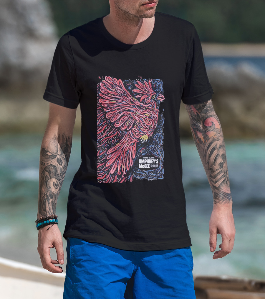 Umphrey's McGee January 22 2026 St. Louis The Pageant Psychedelic Bird T-Shirt
