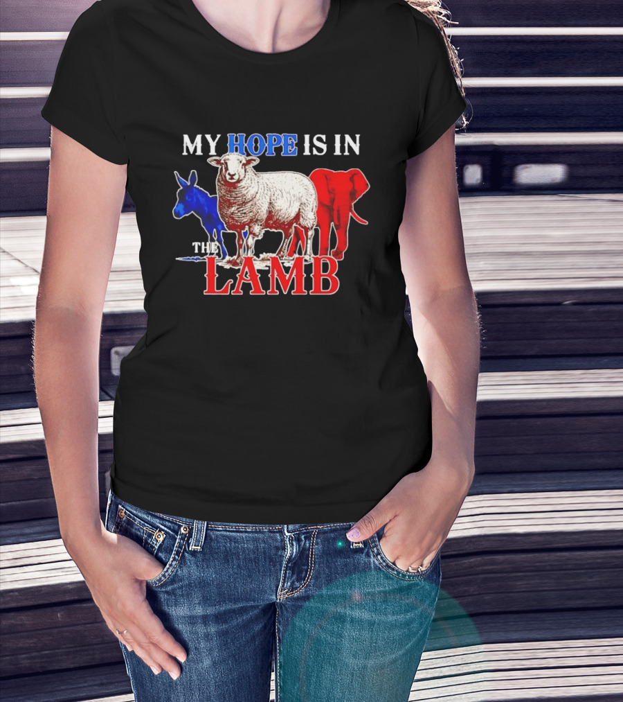 My Hope Is In The Lamb Red White Blue Animal T-Shirt