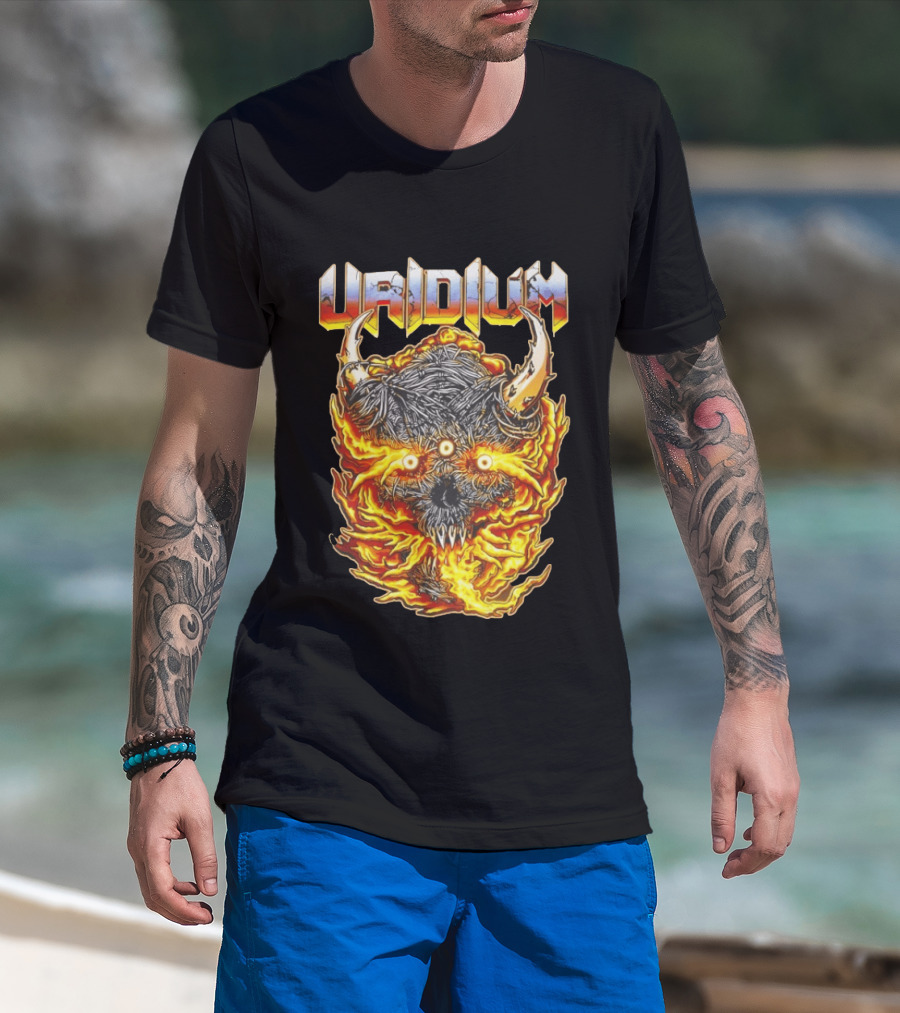 Uridium Heavy Metal Fiery Demon T-Shirt