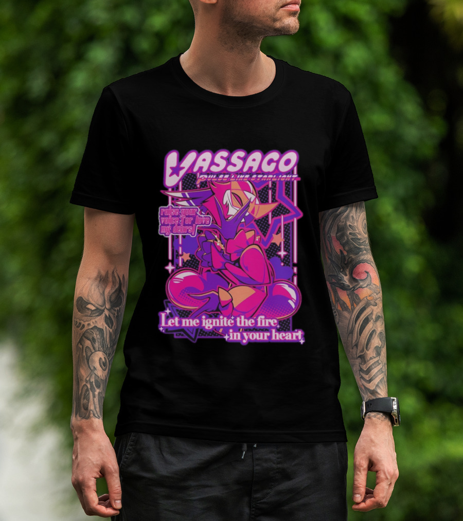 Vassago Pulse Like Starlight Raise Your Voice For Love My Dear Let Me Ignite The Fire In Your Heart T-Shirt