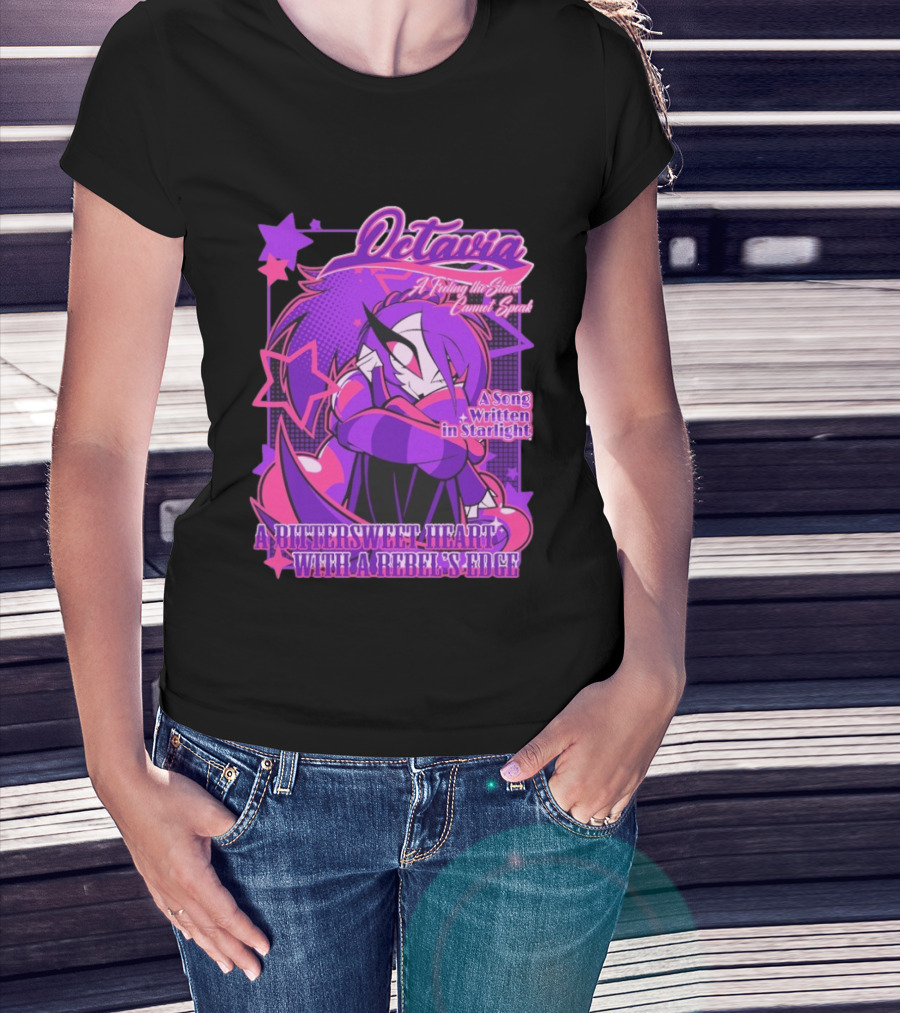 Octavia A Feeling The Stars Cannot Speak A Song Written In Starlight A Bittersweet Heart With A Rebel's Edge T-Shirt