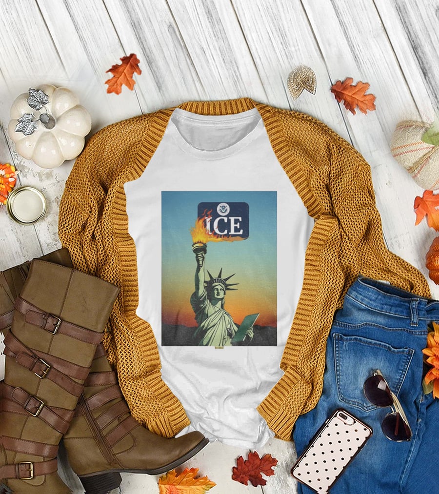 Statue of Liberty Abolish ICE Protest Lady Liberty Anti Fascist Rally T-Shirt
