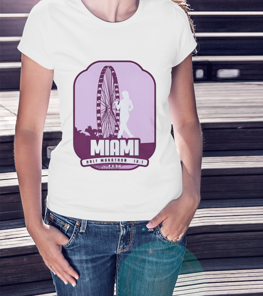 MIAMI Half Marathon 13.1 February 2 2025 Ferris Wheel T-Shirt