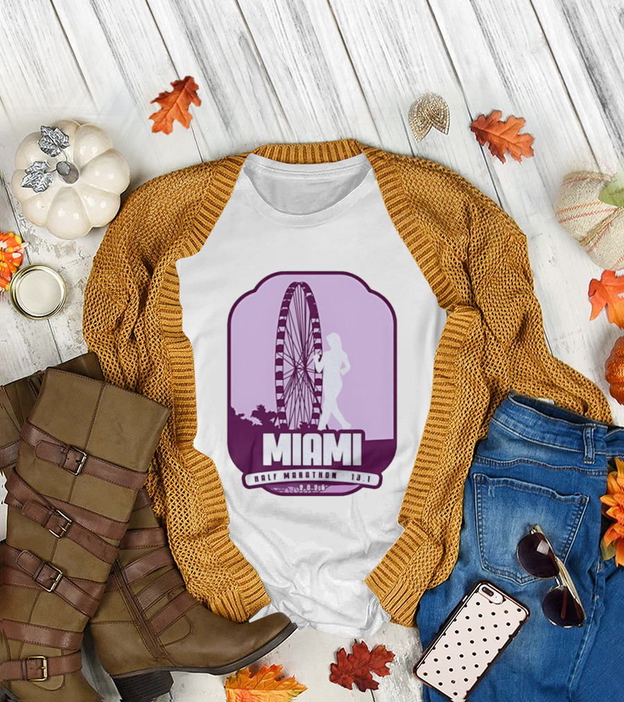 MIAMI Half Marathon 13.1 February 2 2025 Ferris Wheel T-Shirt