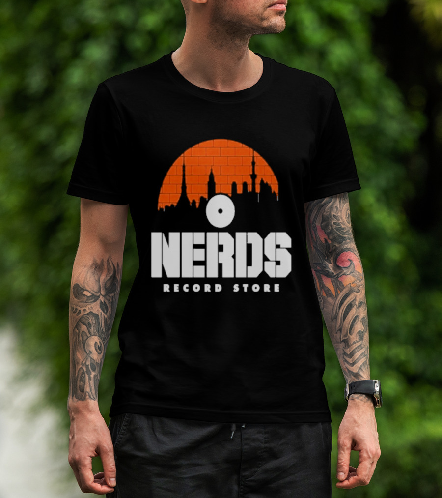 Nerds Record Store Brick Vinyl Drip T-Shirt