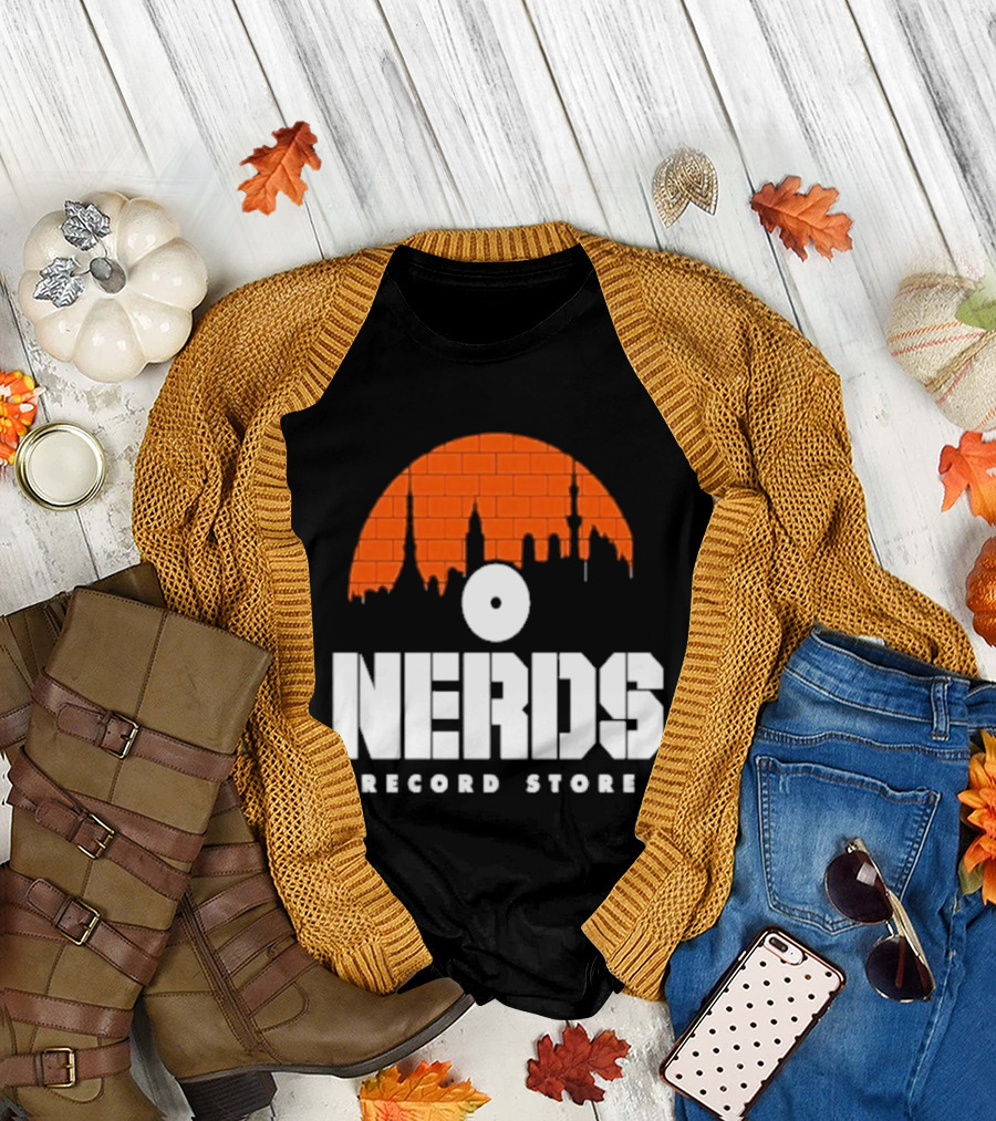 Nerds Record Store Brick Vinyl Drip T-Shirt