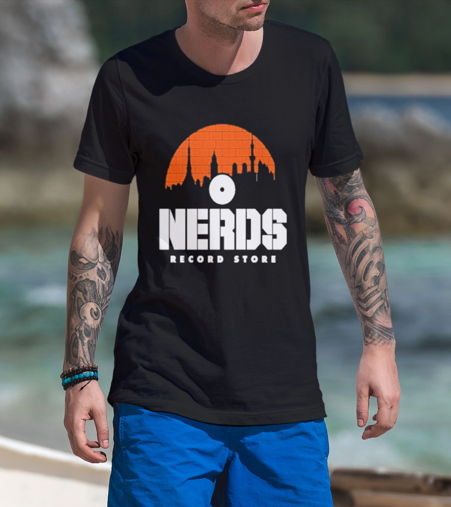 Nerds Record Store Brick Vinyl Drip T-Shirt