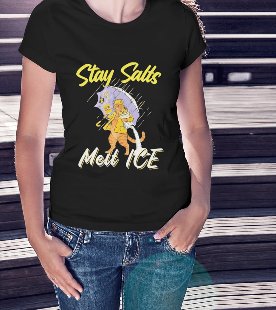 Stay Salty Cat Peace Anti ICE Movement T-Shirt