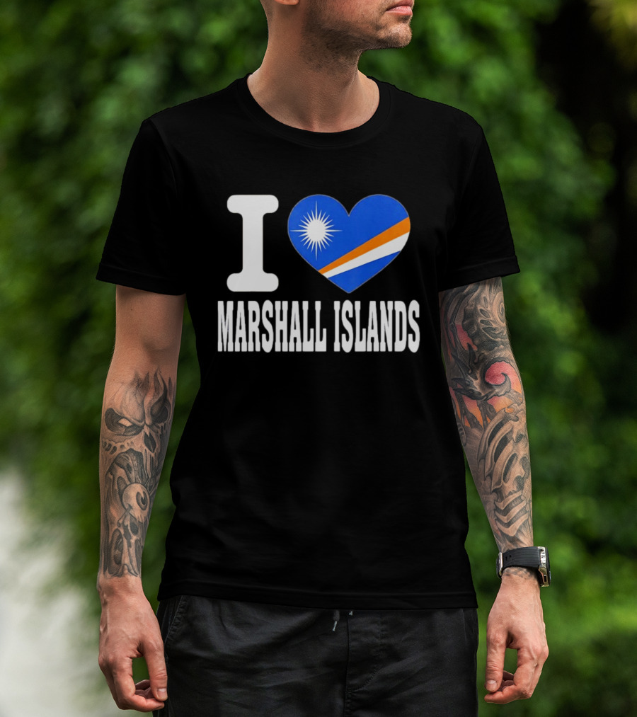 I Love Marshall Islands Heart Flag Souvenir T-Shirt