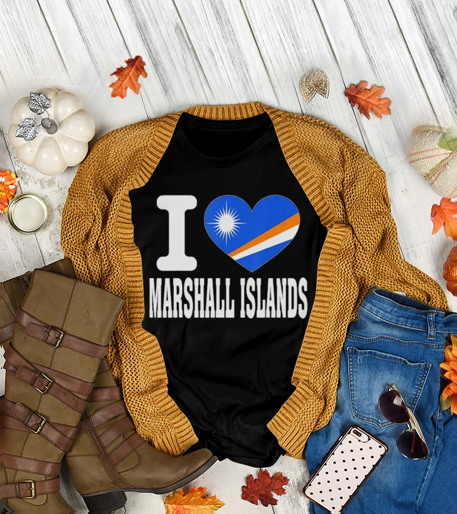 I Love Marshall Islands Heart Flag Souvenir T-Shirt