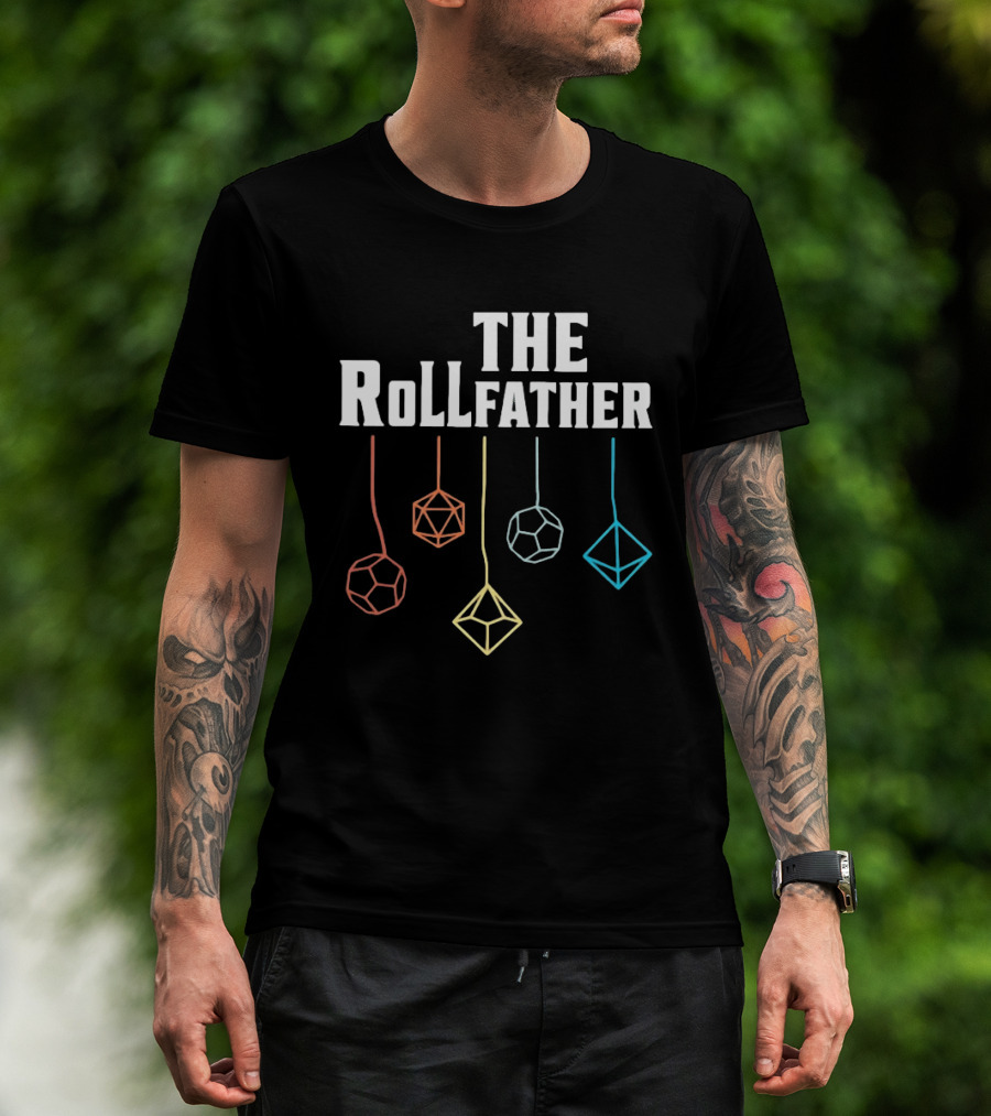 The Rollfather Geometric Dodecahedron Icosahedron T-Shirt
