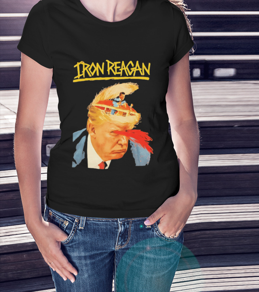 Iron Reagan Trump Cartoon Laser Beam Eye T-Shirt