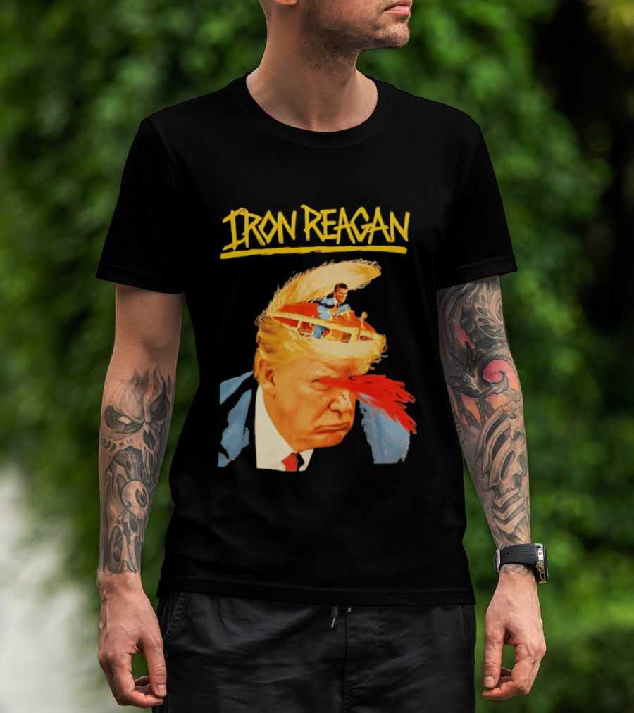 Iron Reagan Trump Cartoon Laser Beam Eye T-Shirt