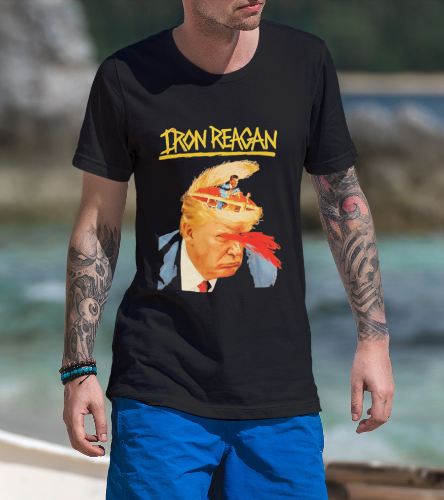 Iron Reagan Trump Cartoon Laser Beam Eye T-Shirt