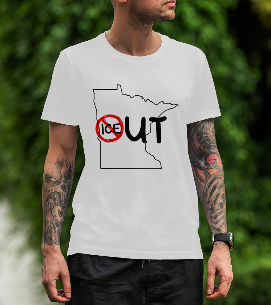Humorous Minnesota Map Ice Out T-Shirt