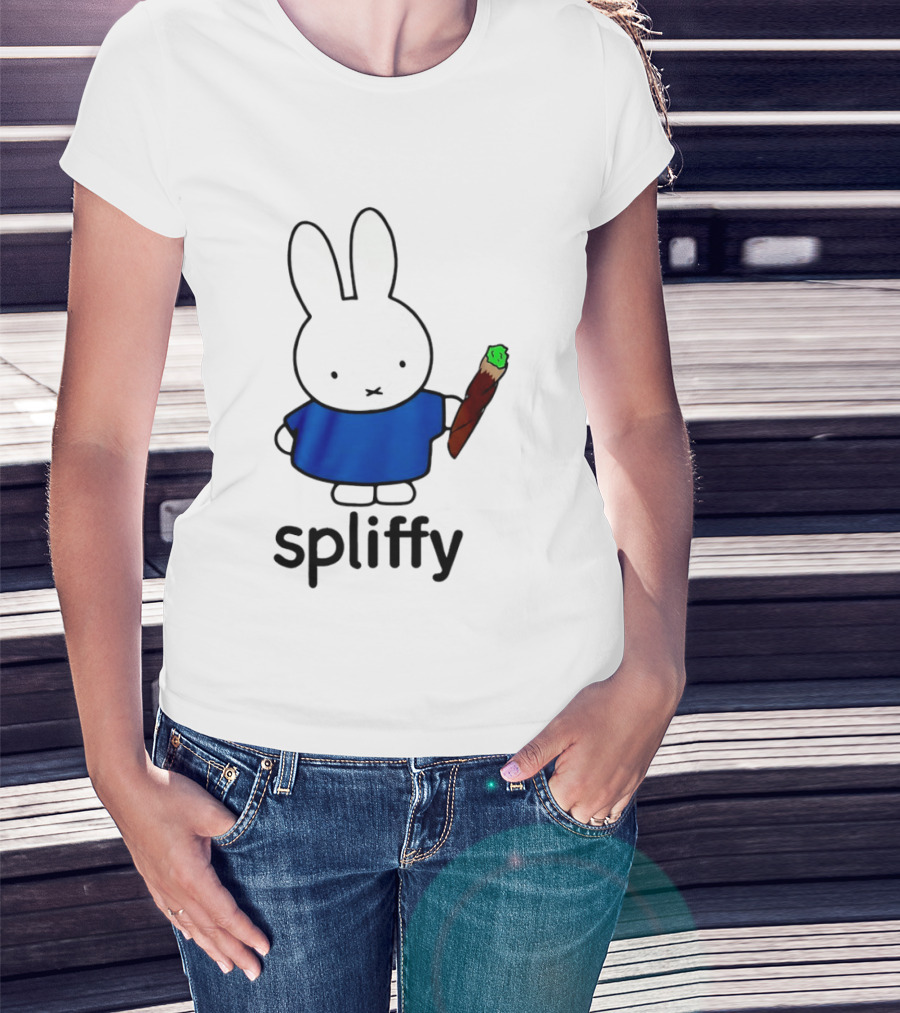Bunny Spliffy Character Holding Joint T-Shirt