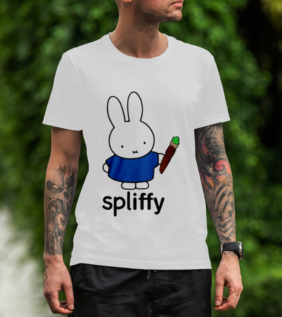 Bunny Spliffy Character Holding Joint T-Shirt