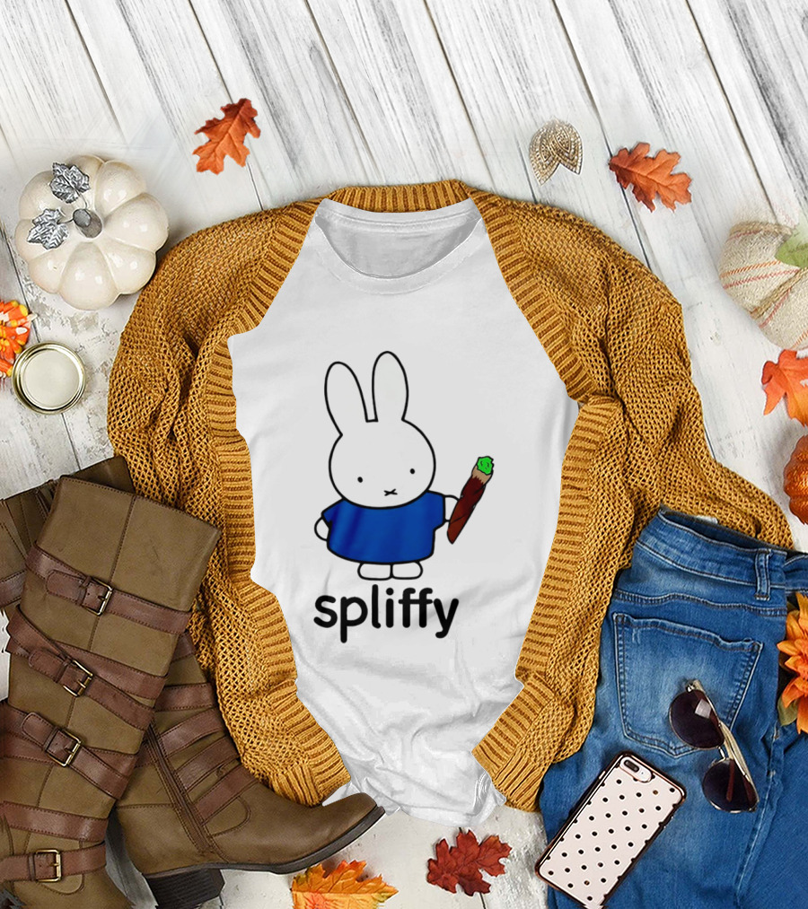 Bunny Spliffy Character Holding Joint T-Shirt