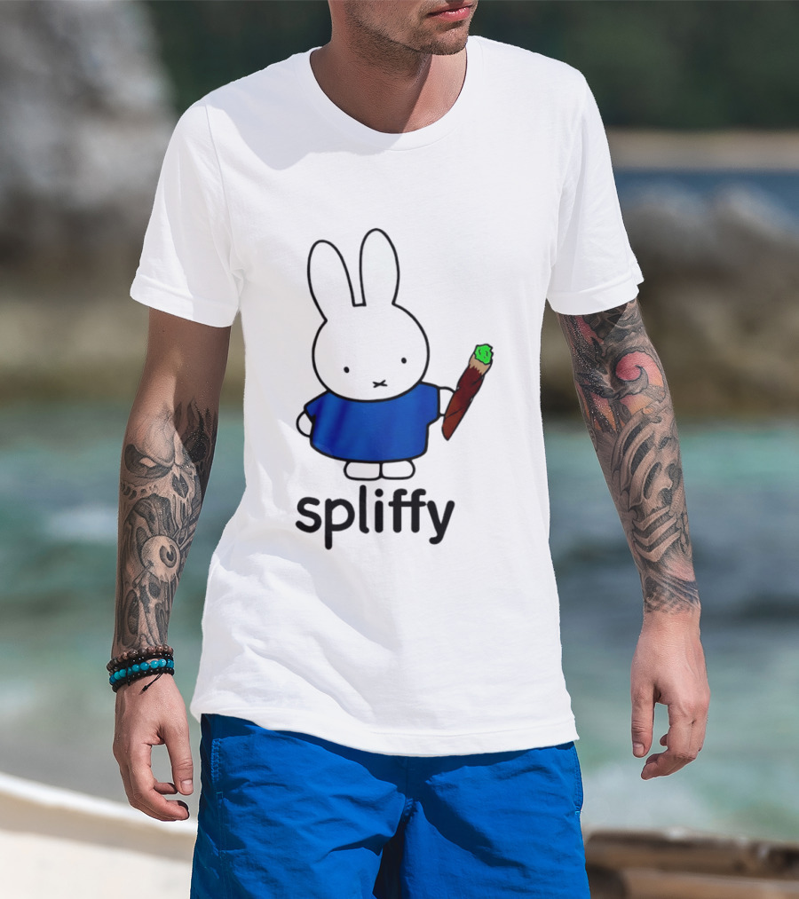 Bunny Spliffy Character Holding Joint T-Shirt