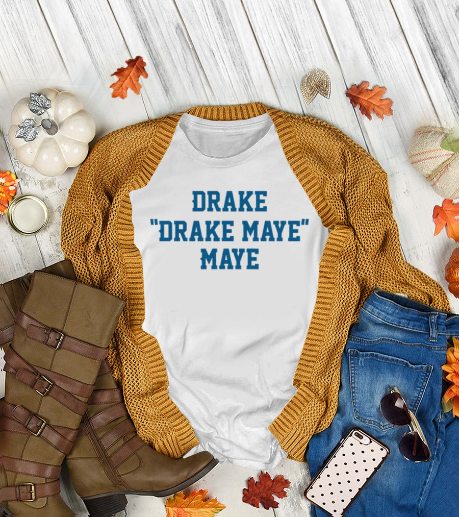 Drake Maye Football Fan Apparel Blue T-Shirt