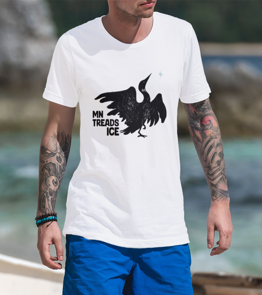 MN Treads Ice Rebel Loon Black Bird T-Shirt