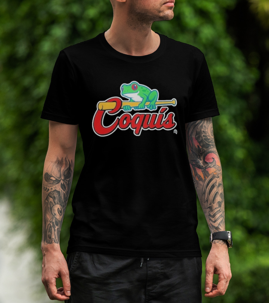 Coquís Green Tree Frog Baseball Bat T-Shirt