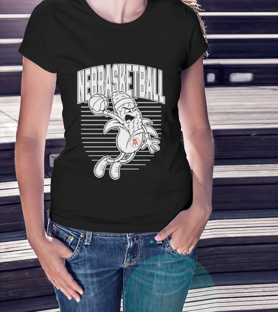 Nebraska Cornhuskers Basketball Slam Drunk Corn T-Shirt