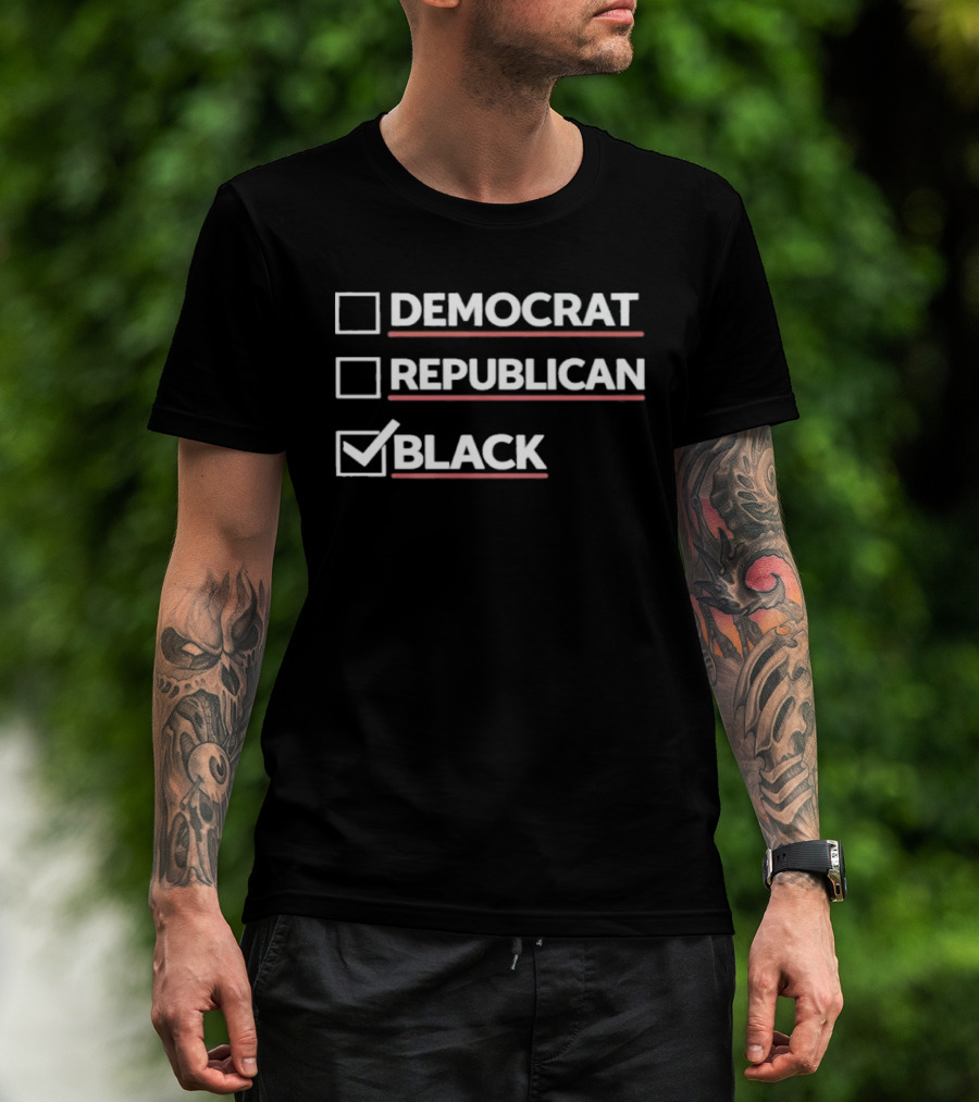 Dr Boyce Watkins Democrat Republican Black Checkmark Bold Political T T-Shirt