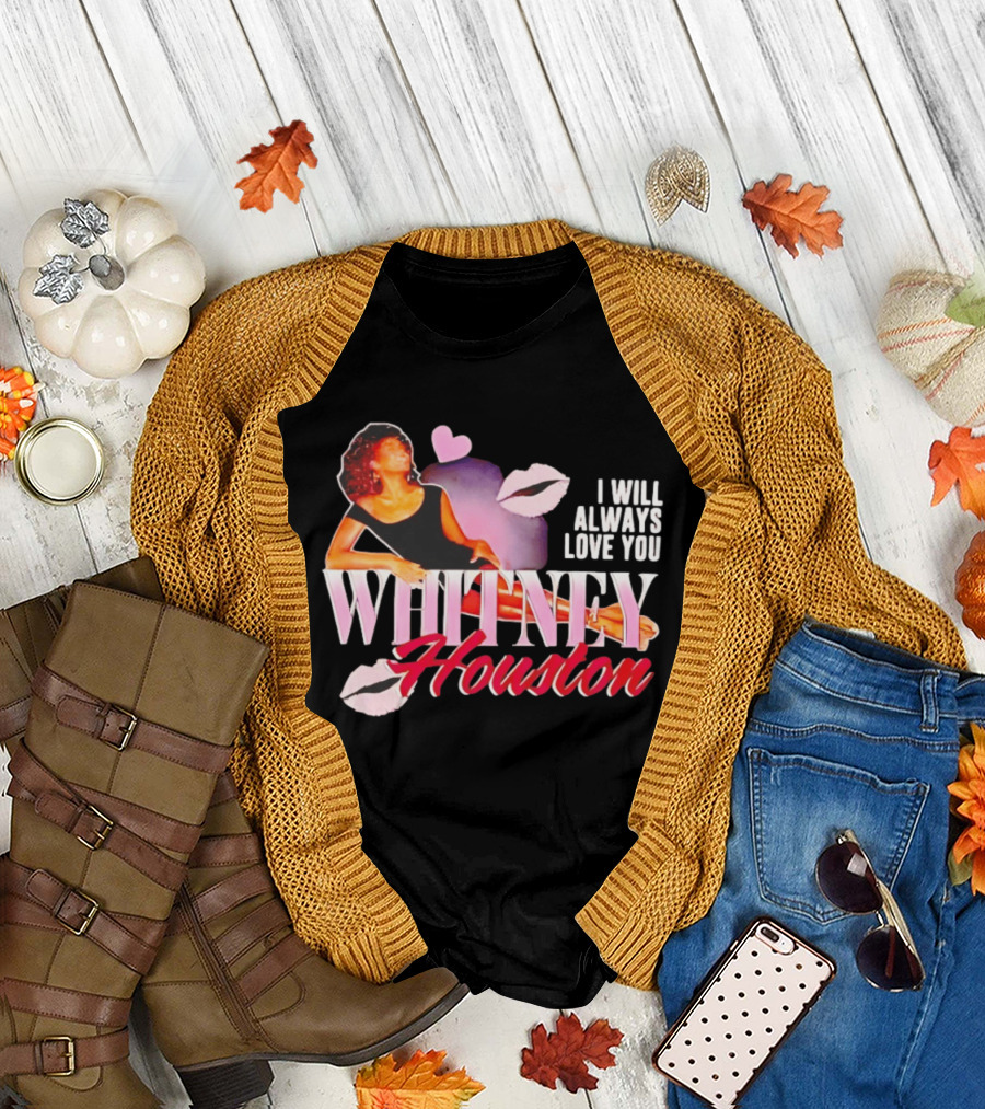 Whitney Houston I Will Always Love You Retro Lips Heart T-Shirt