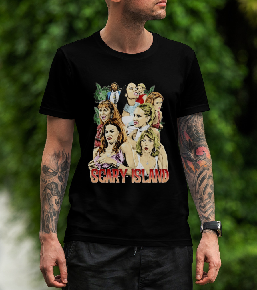 Scary Island Characters Jungle Adventure Cast Collage T-Shirt