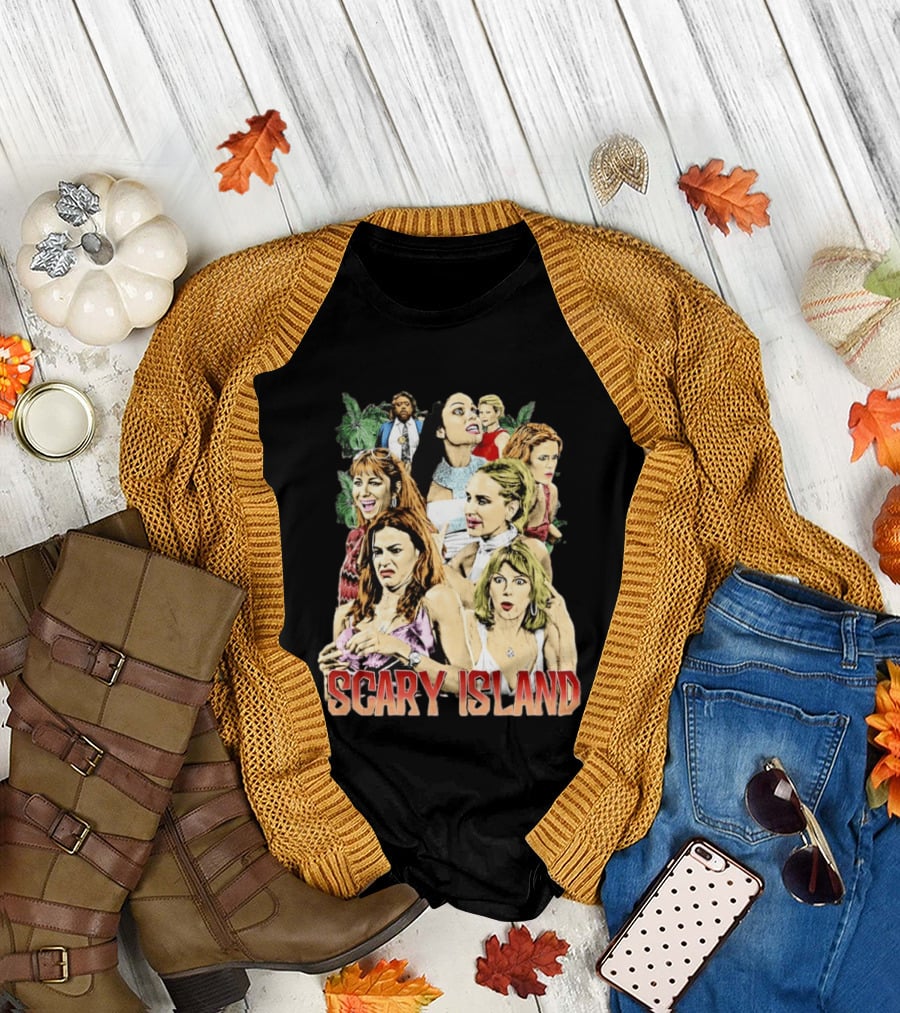 Scary Island Characters Jungle Adventure Cast Collage T-Shirt