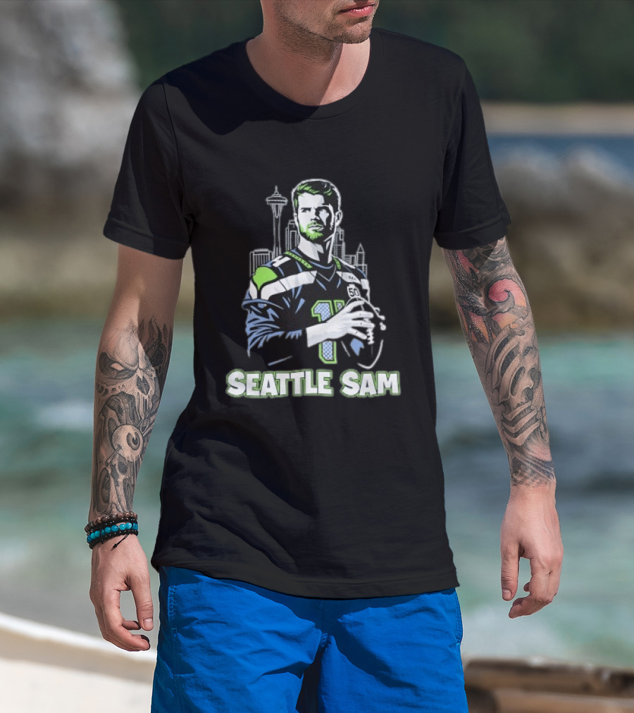 Seattle Sam 11 Football Skyline T-Shirt