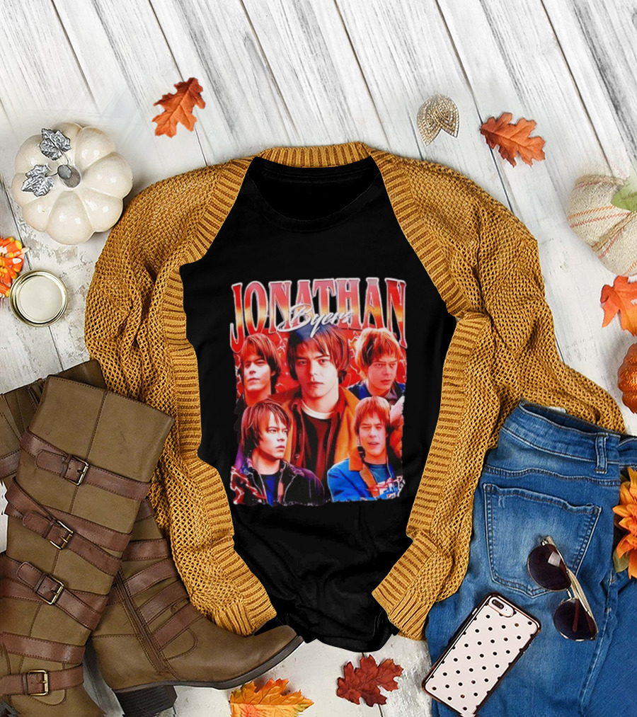 Jonathan Byers Stranger Things 90s Bootleg Vintage Style Multicolor Montage T-Shirt