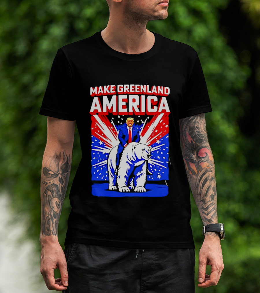 Make Greenland America Trump Riding Polar Bear T-Shirt