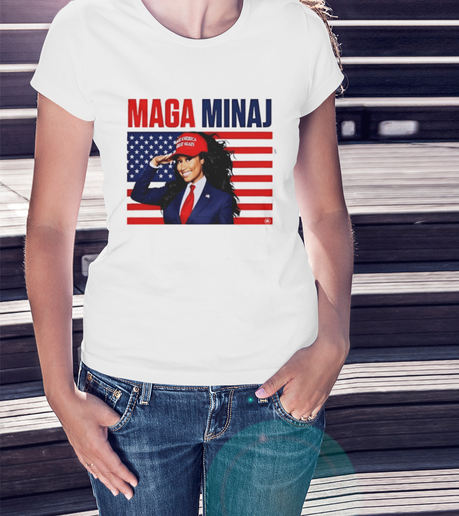 MAGA Minaj Make America Great Again America Flag T-Shirt