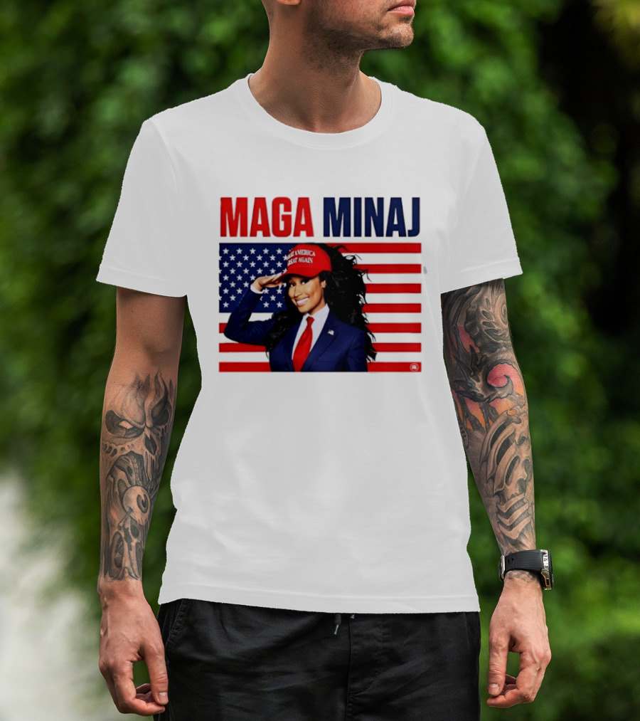 MAGA Minaj Make America Great Again America Flag T-Shirt