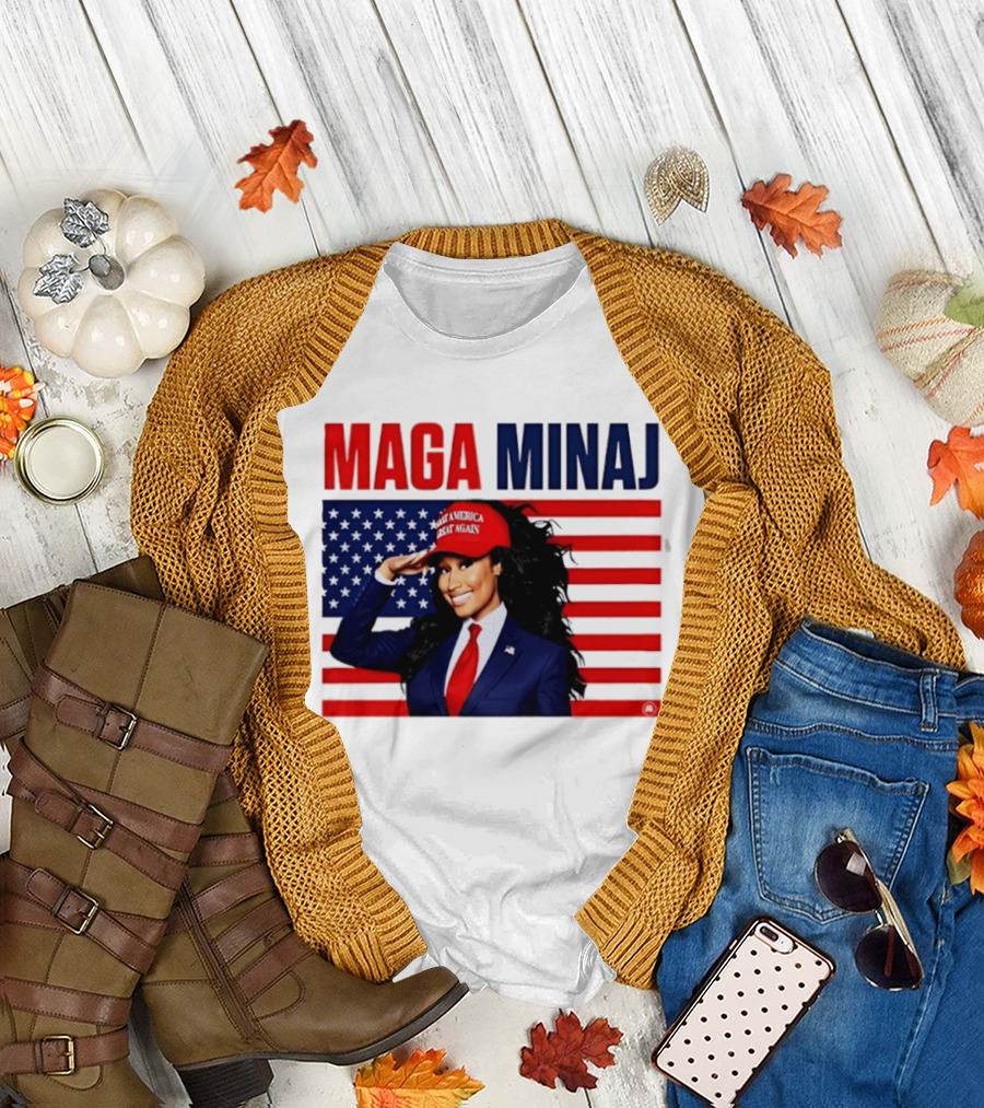 MAGA Minaj Make America Great Again America Flag T-Shirt