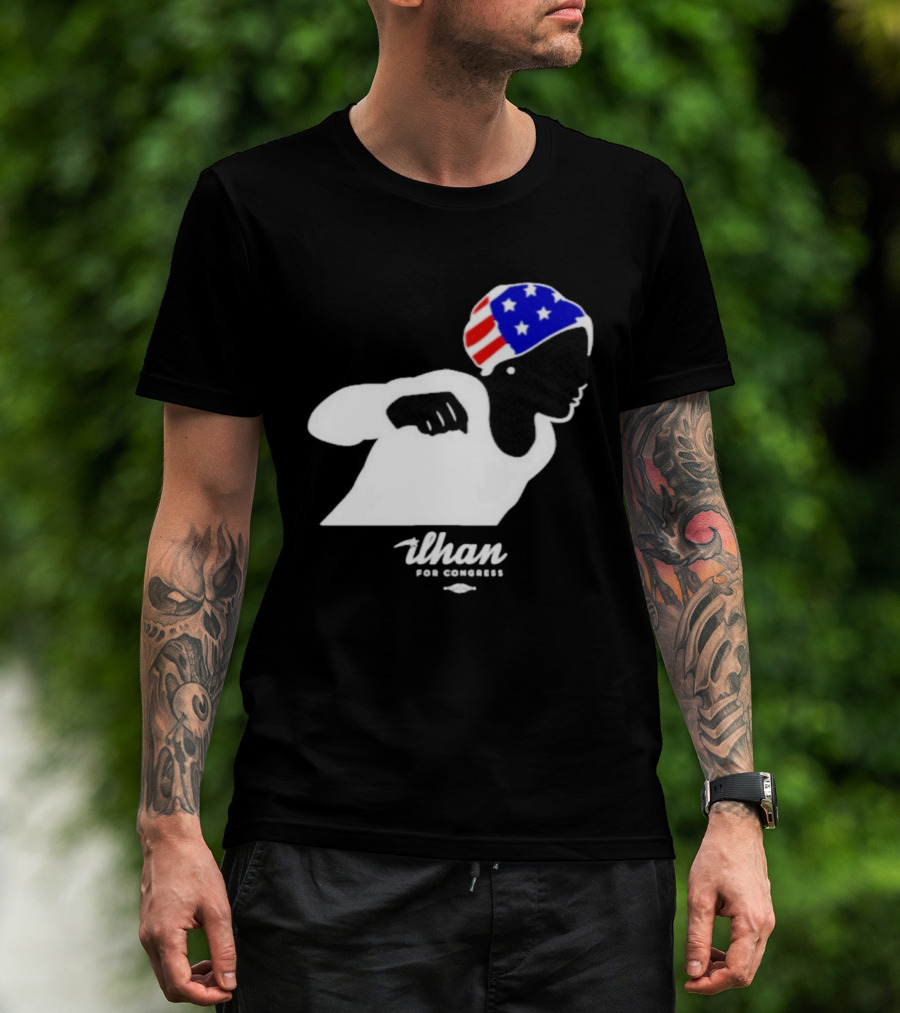 Ilhan For Congress Patriotic Runner Icon Don't Let Bullies Win T-Shirt