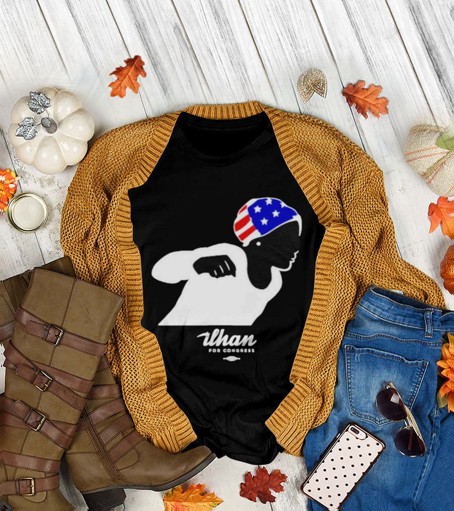Ilhan for Congress Patriotic Runner Icon Don't Let Bullies Win T-Shirt