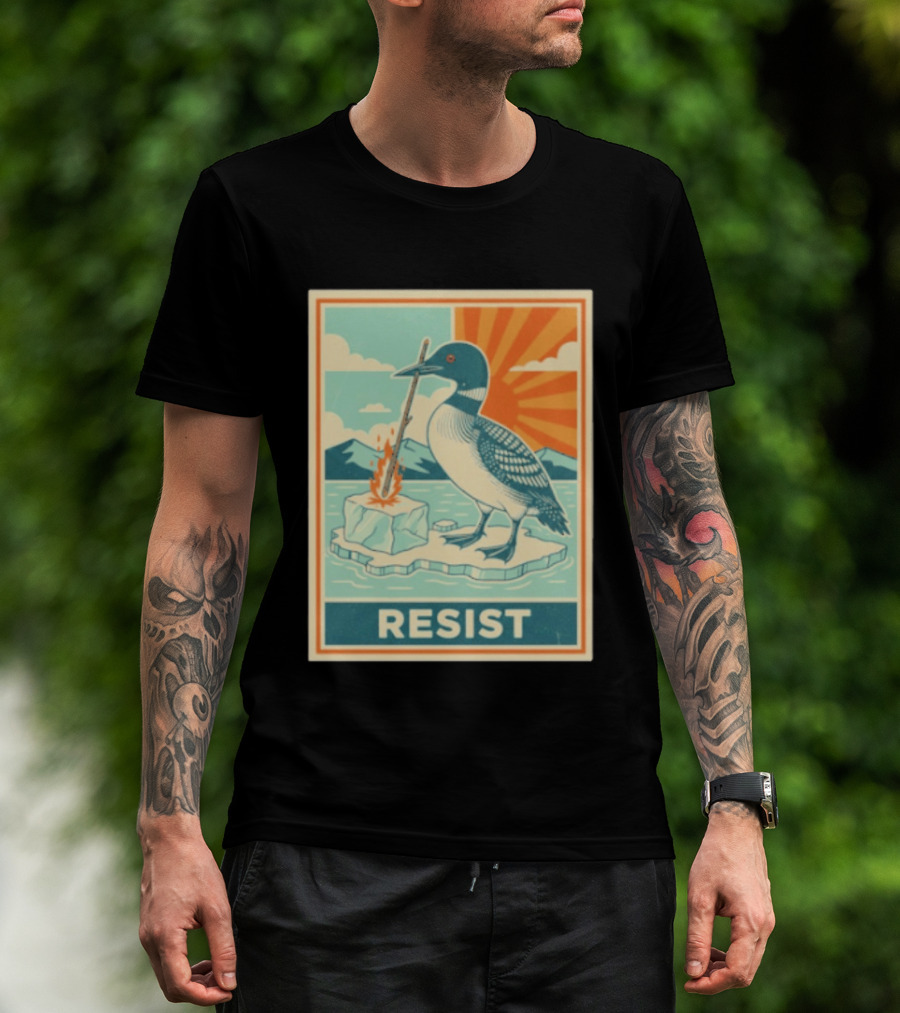 Loon Resist Climate Change Minnesota ICE Nature Conservation T-Shirt