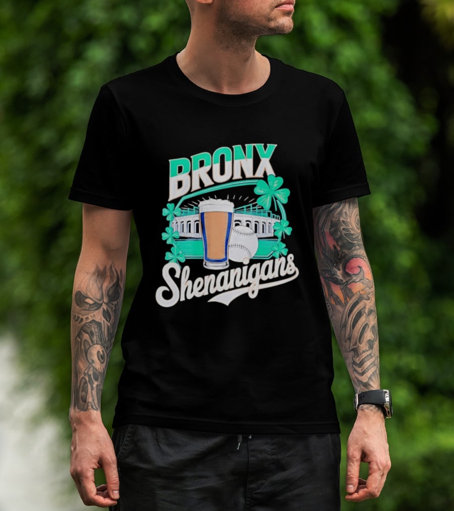 Bronx Shenanigans Beer Baseball Stadium Clover St Patricks Day 2026 T-Shirt