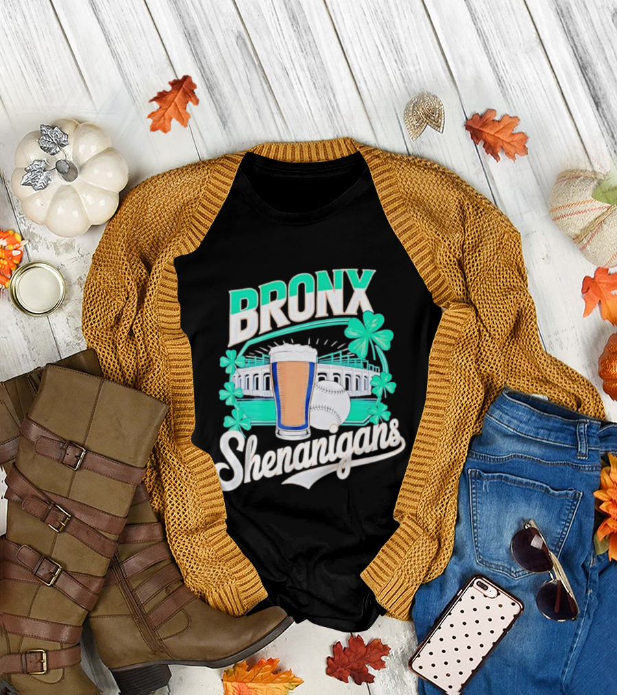 Bronx Shenanigans Beer Baseball Stadium Clover St Patricks Day 2026 T-Shirt