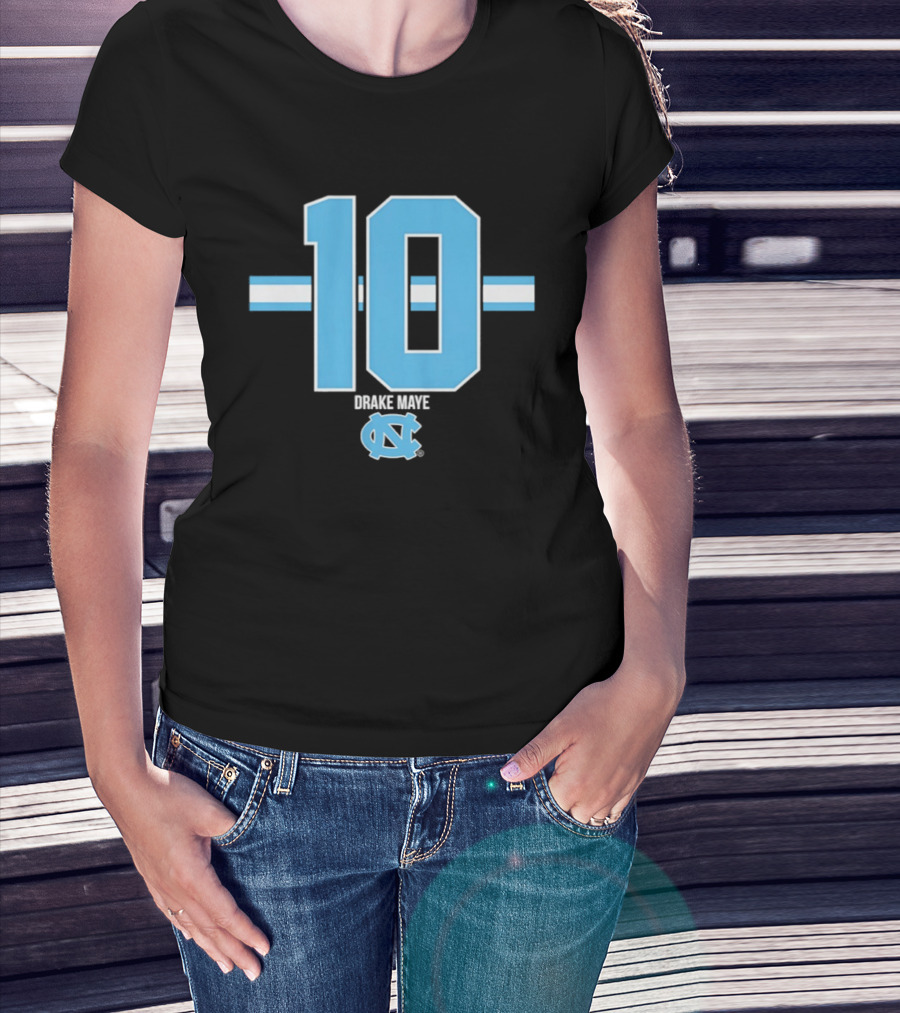 Drake Maye 10 North Carolina Tar Heels Football UNC T-Shirt