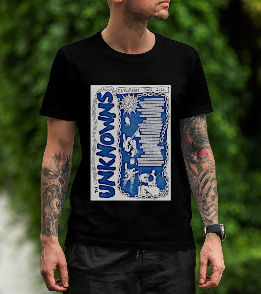 The Unknowns European Tour 2026 Concert Cities And Dates Music Tour T-Shirt