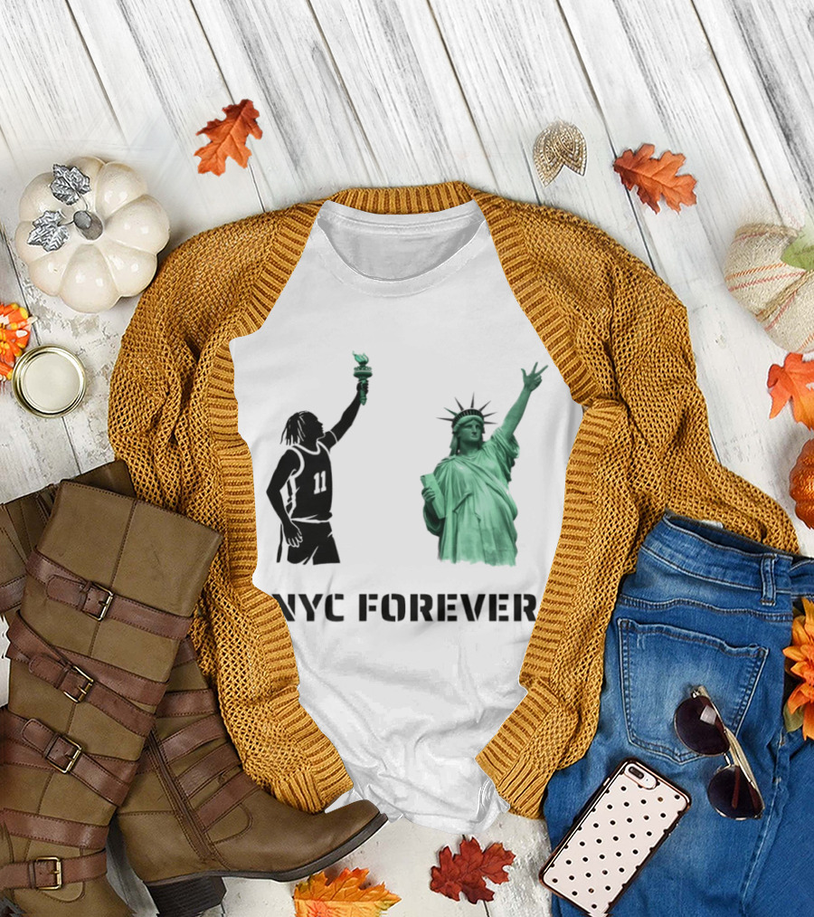 Jalen Brunson 11 Statue of Liberty NYC Forever New York Knicks 2026 NBA T-Shirt